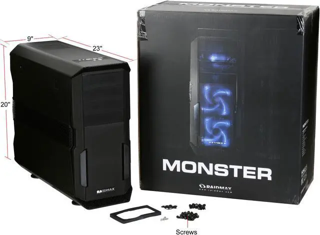 Alt view image 12 of 12 - RAIDMAX Monster ATX-016B Black 1.0mm Aluminum ATX Mid Tower Computer Case