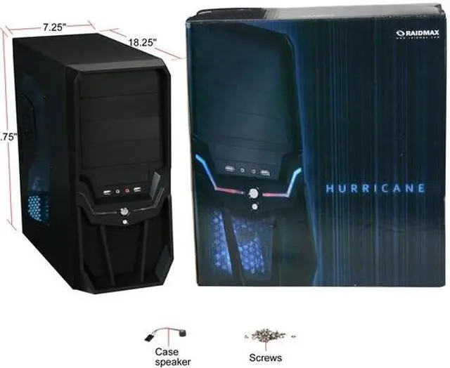Alt view image 9 of 9 - RAIDMAX Hurricane ATX-248WB Black SECC ATX Mid Tower Computer Case