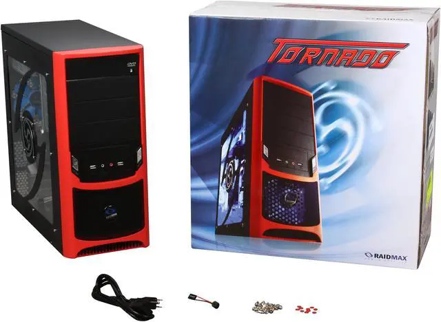 Alt view image 9 of 10 - RAIDMAX Tornado ATX-238WRP Black SECC Steel ATX Mid Tower Computer Case with Raidmax RX-450K 450W Power Supply