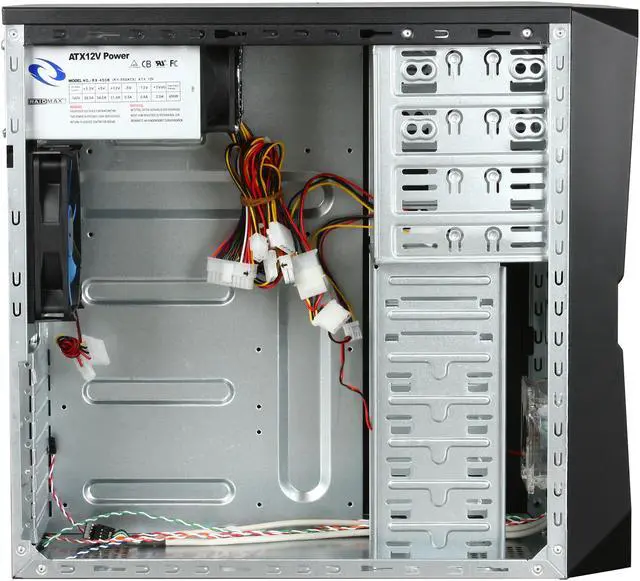 Alt view image 6 of 9 - RAIDMAX Hurricane ATX-248WBP Black SECC ATX Mid Tower Computer Case with Raidmax RX-450K 450W Power Supply