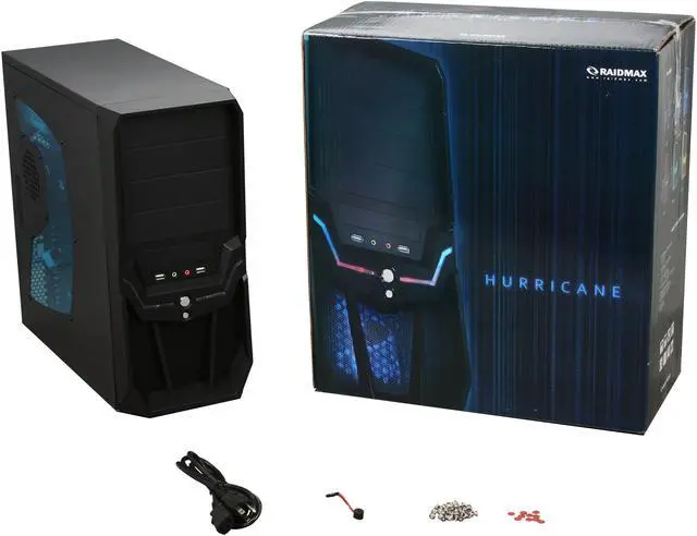 Alt view image 9 of 9 - RAIDMAX Hurricane ATX-248WBP Black SECC ATX Mid Tower Computer Case with Raidmax RX-450K 450W Power Supply