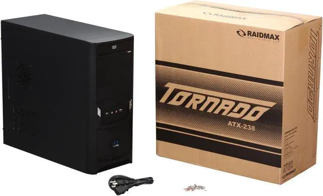 Alt view image 9 of 9 - RAIDMAX Tornado ATX-238BP Black SECC ATX Mid Tower Computer Case 450W Power Supply