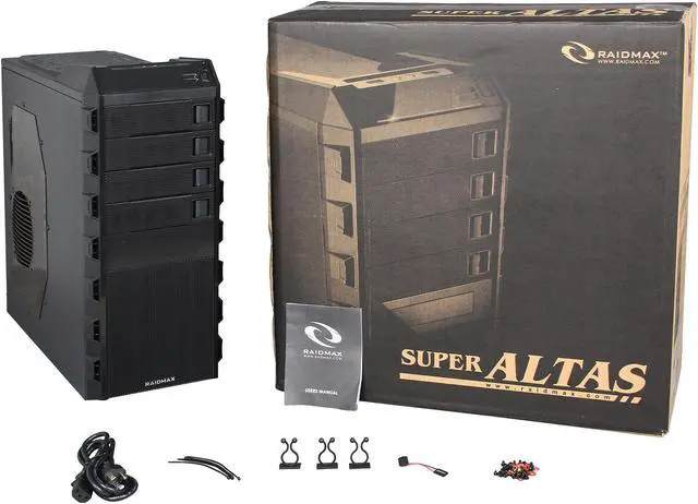 Alt view image 11 of 11 - RAIDMAX Altas ATX-295WBP Black Steel / Plastic ATX Mid Tower Computer Case 500W Power Supply