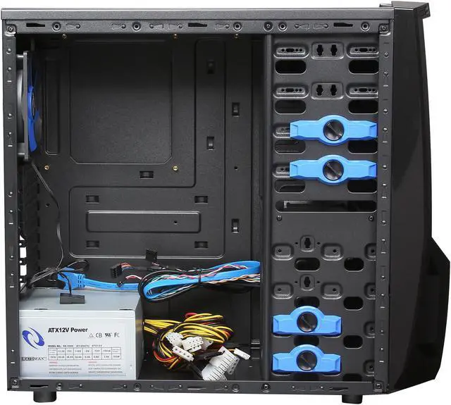 Alt view image 6 of 9 - RAIDMAX Blade ATX-298WBP Black Steel / Plastic ATX Mid Tower Computer Case 500W Power Supply