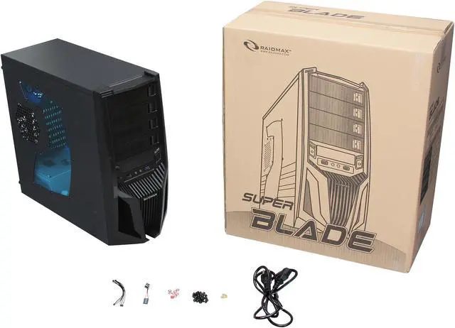Alt view image 9 of 9 - RAIDMAX Blade ATX-298WBP Black Steel / Plastic ATX Mid Tower Computer Case 500W Power Supply