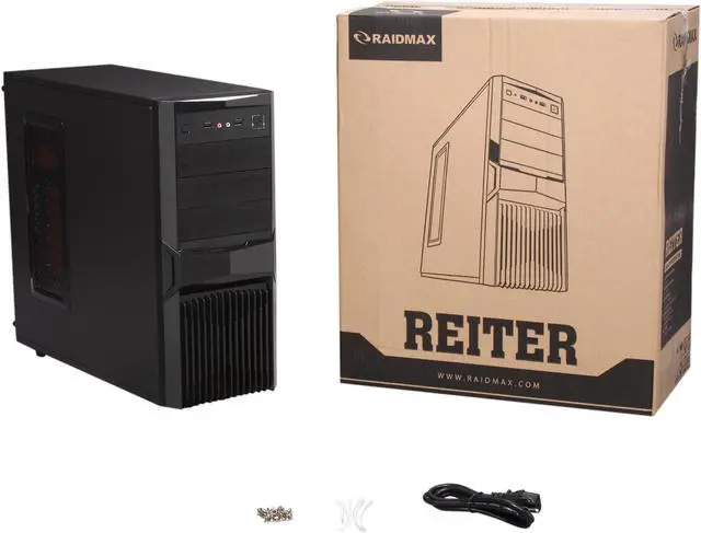 Alt view image 9 of 9 - RAIDMAX Reiter ATX-305WBP Black Steel / Plastic ATX Mid Tower Computer Case 450W Power Supply