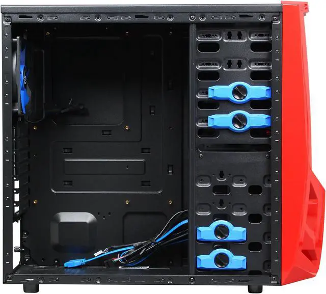 Alt view image 6 of 9 - RAIDMAX Blade ATX-298WR Black/Red Steel / Plastic ATX Mid Tower Computer Case