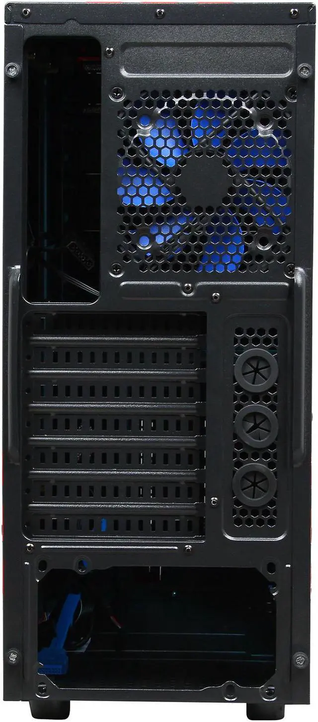 Alt view image 8 of 9 - RAIDMAX Blade ATX-298WR Black/Red Steel / Plastic ATX Mid Tower Computer Case