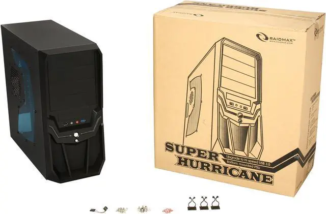 Alt view image 9 of 9 - RAIDMAX Super Hurricane ATX-248NWB Black Steel / Plastic ATX Mid Tower Computer Case