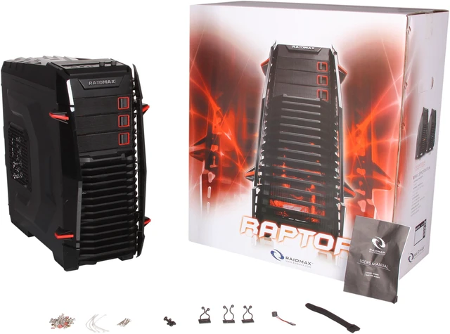 Alt view image 10 of 10 - RAIDMAX Raptor ATX-823BR Black Steel / Plastic ATX Mid Tower Computer Case