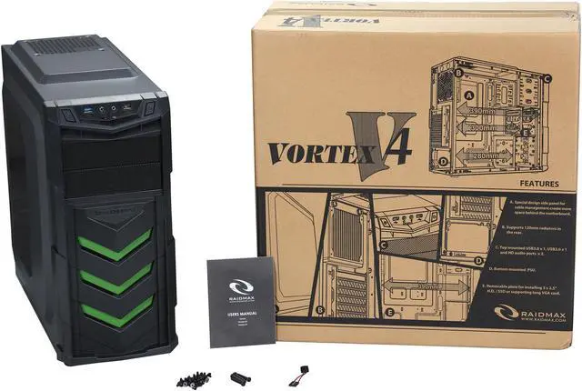 Alt view image 10 of 10 - RAIDMAX Vortex ATX-404WB Black Steel / Plastic ATX Mid Tower Computer Case