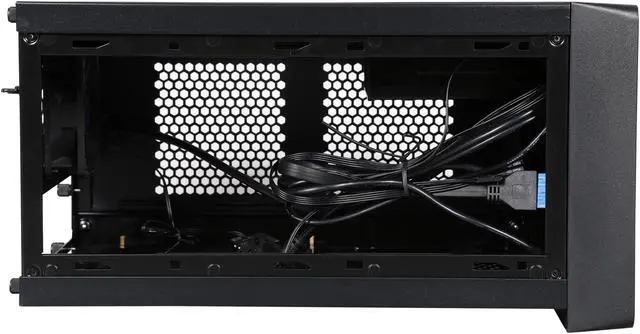 Alt view image 7 of 10 - RAIDMAX Element ATX-101BGP Black/Green Steel / Plastic Mini-ITX Tower Computer Case with 450W Power Supply
