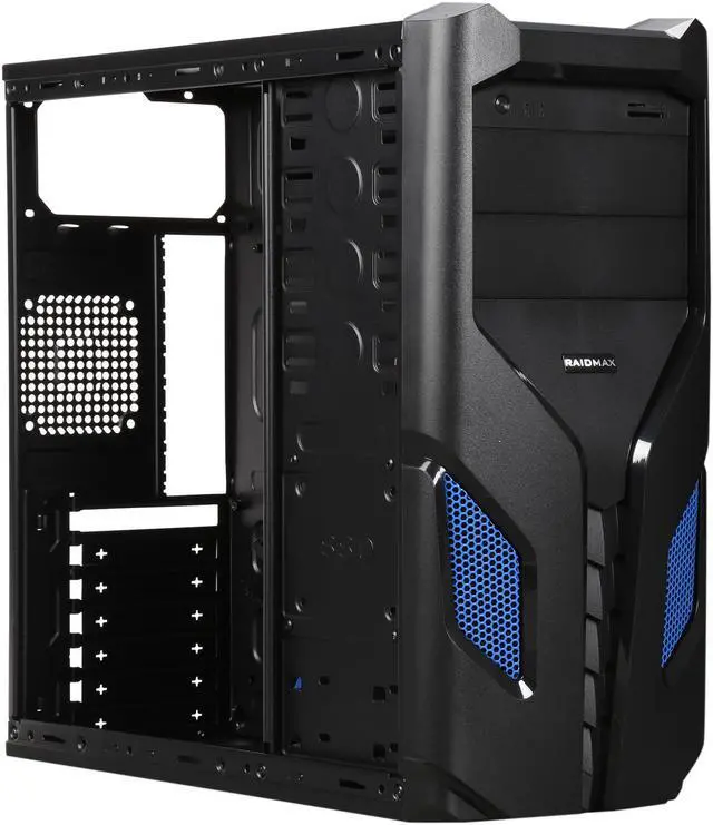 Alt view image 7 of 9 - RAIDMAX EXO ATX-108BU Black / Blue Steel / Plastic ATX Mid Tower Computer Case