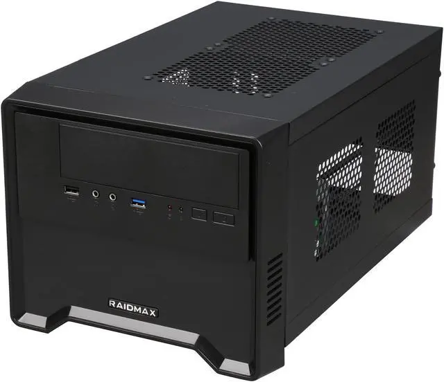 Alt view image 3 of 9 - RAIDMAX Element ITX-101BPS Black/Grey Steel / Plastic Mini-ITX Computer Case with 450W Power Supply
