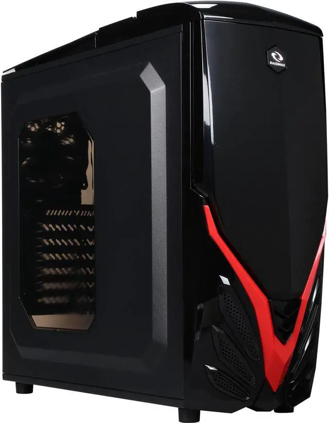 Alt view image 2 of 11 - RAIDMAX Viper II ATX-A07WBR Black / Red Steel / Plastic ATX Tower Computer Case