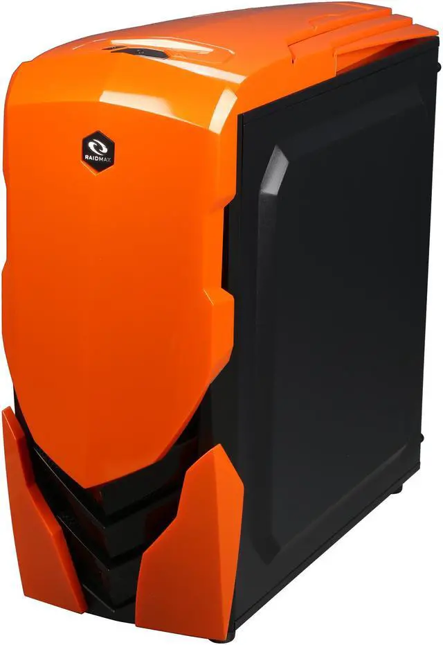 Alt view image 4 of 11 - RAIDMAX Ninja II ATX-A06WBO Black / Orange Steel / Plastic ATX Tower Computer Case