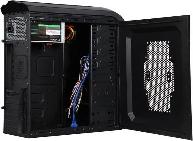 Alt view image 5 of 9 - RAIDMAX Strato ATX-109BP Black Steel / Plastic ATX Mid Tower Computer Case with Pre-installed 450W Power Supply