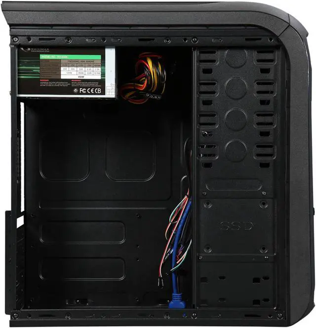 Alt view image 6 of 9 - RAIDMAX Strato ATX-109BP Black Steel / Plastic ATX Mid Tower Computer Case with Pre-installed 450W Power Supply