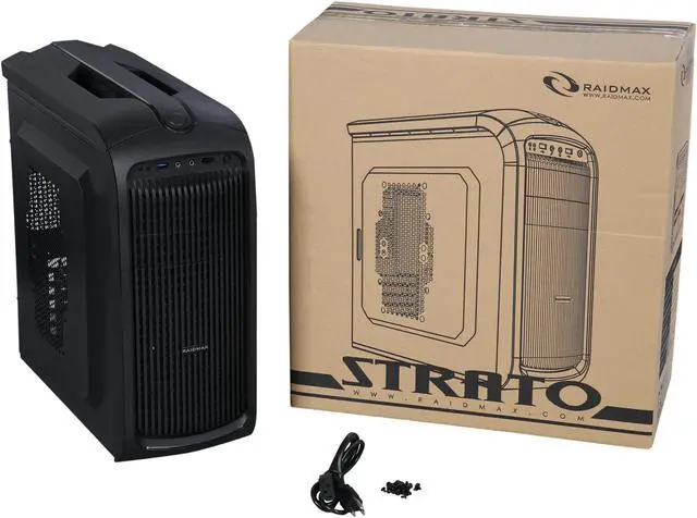 Alt view image 9 of 9 - RAIDMAX Strato ATX-109BP Black Steel / Plastic ATX Mid Tower Computer Case with Pre-installed 450W Power Supply