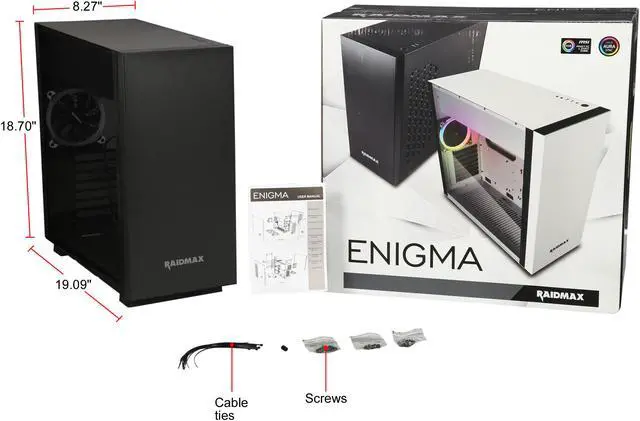 Alt view image 10 of 10 - RAIDMAX Enigma S14-TB Black Steel / Plastic ATX Mid Tower Computer Case