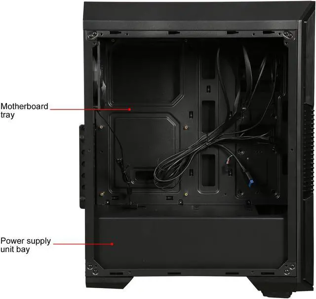 Alt view image 6 of 10 - RAIDMAX GHOST T11-WB Black Plastic / Steel / Acrylic ATX Mid Tower Computer Case