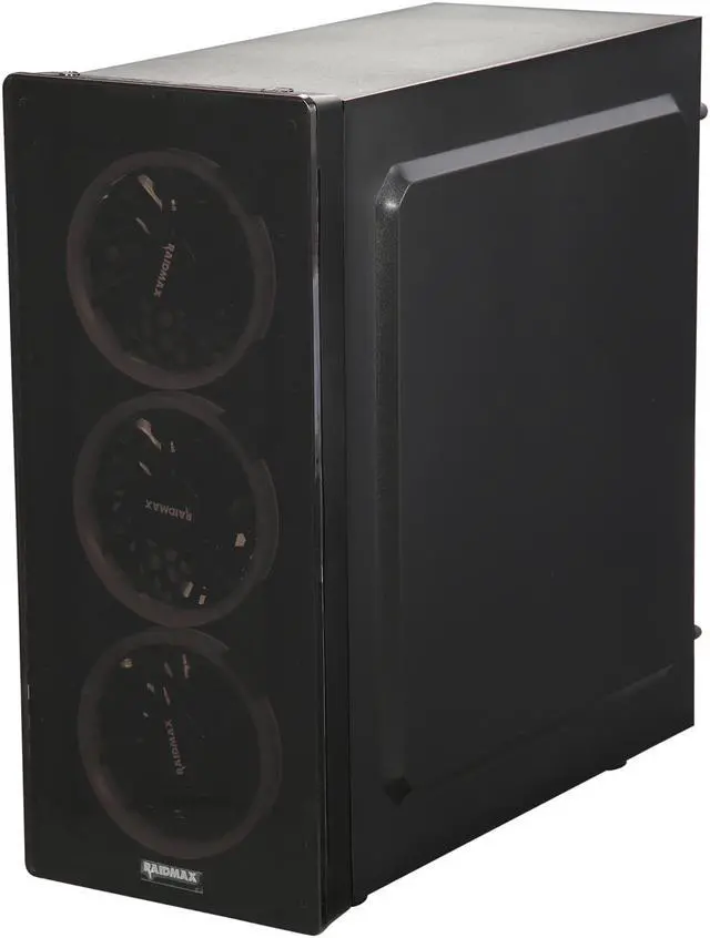 Alt view image 7 of 14 - RAIDMAX NEON RGB G21-RWB Black Plastic / Steel / Acrylic ATX Mid Tower Computer Case
