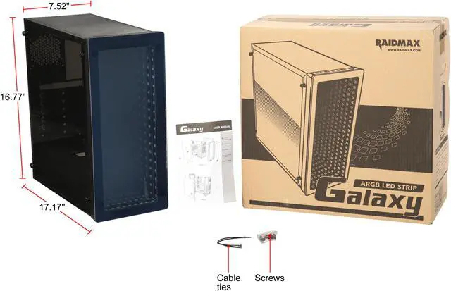 Alt view image 11 of 11 - RAIDMAX GALAXY X230FAB Black Steel / Plastic / Tempered Glass / Acrylic ATX Mid Tower Computer Case