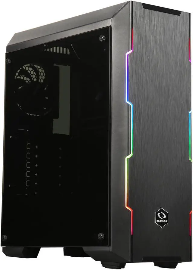 Alt view image 4 of 16 - RAIDMAX ATTILA T25-FTB Black Steel / Plastic / Tempered Glass ATX Mid Tower Computer Case