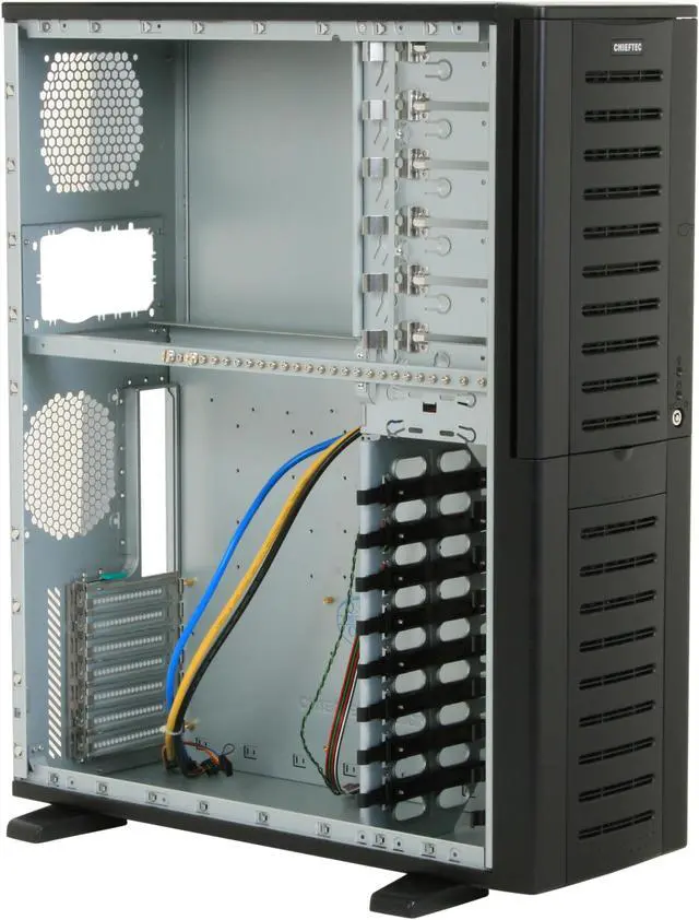 Alt view image 9 of 12 - CHIEFTEC BRAVO BA-01B-B-B Black Steel ATX Full Tower Computer Case