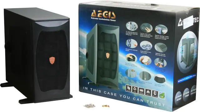 Alt view image 12 of 12 - CHIEFTEC AEGIS CH-05B-B-OP Black Steel ATX Mid Tower Computer Case