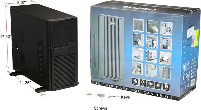 Alt view image 10 of 10 - CHIEFTEC SMART SH-01B-B-B-OP Black ATX Mid Tower Computer Case