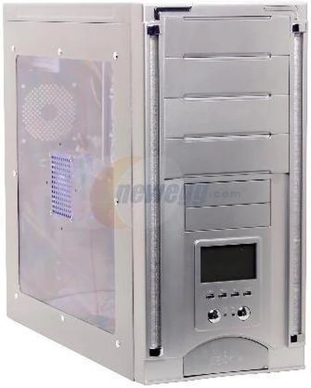 Alt view image 2 of 15 - Broadway Com Corp 712-4HLW-SS Silver Steel ATX Mid Tower Computer Case 450W Power Supply