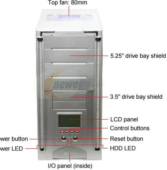 Alt view image 3 of 15 - Broadway Com Corp 712-4HLW-SS Silver Steel ATX Mid Tower Computer Case 450W Power Supply