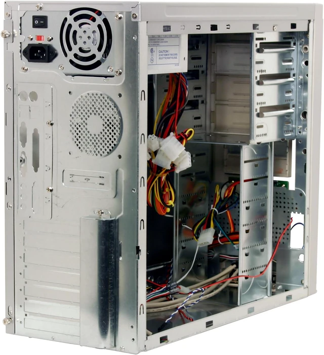 Alt view image 7 of 15 - Broadway Com Corp 712-4HLW-SS Silver Steel ATX Mid Tower Computer Case 450W Power Supply