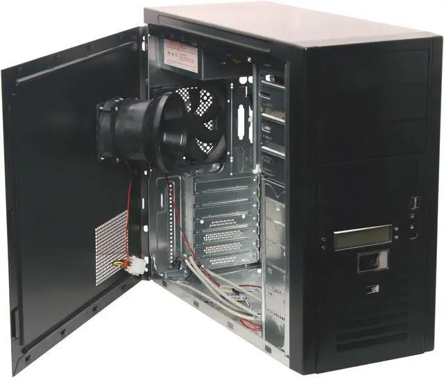 Alt view image 6 of 13 - Broadway Com Corp 82-4HL Black Steel ATX Mid Tower Computer Case 500W Power Supply