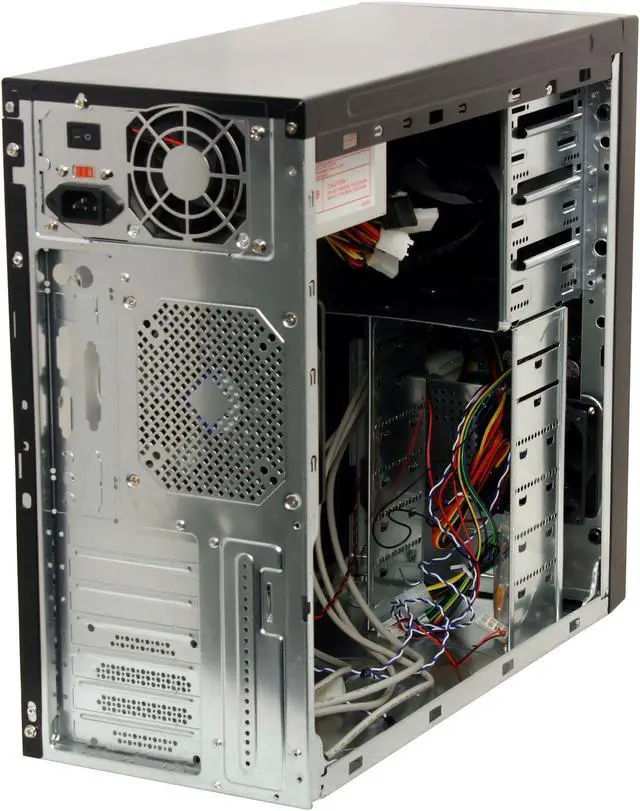 Alt view image 8 of 13 - Broadway Com Corp 82-4HL Black Steel ATX Mid Tower Computer Case 500W Power Supply