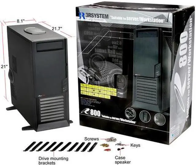 Alt view image 10 of 10 - Broadway Com Corp R-800 Black thick Steel ATX Full Tower Computer Case