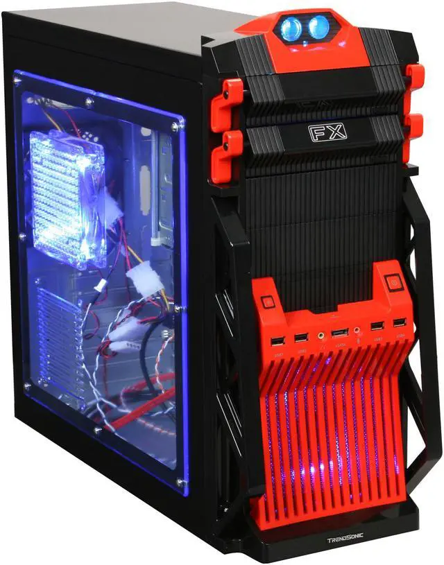 Main image of Broadway Com Corp FX-Series FX-RED Black / Red SECC Steel Computer Case