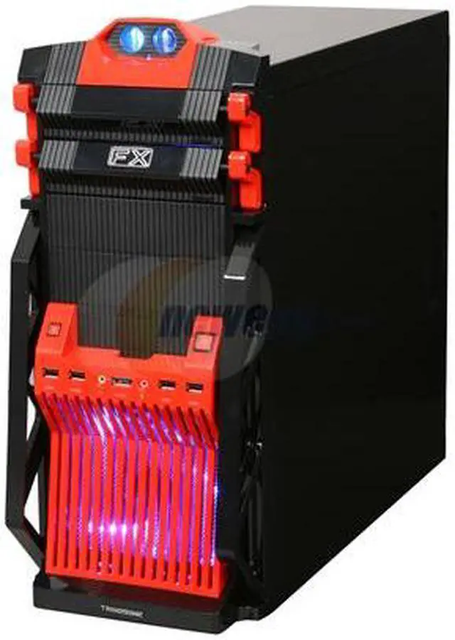 Alt view image 3 of 9 - Broadway Com Corp FX-Series FX-RED Black / Red SECC Steel Computer Case