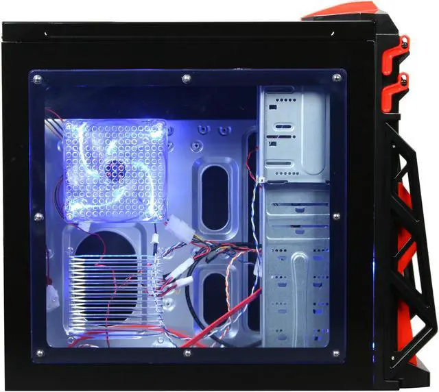 Alt view image 4 of 9 - Broadway Com Corp FX-Series FX-RED Black / Red SECC Steel Computer Case