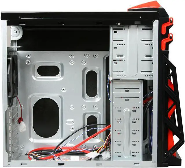 Alt view image 6 of 9 - Broadway Com Corp FX-Series FX-RED Black / Red SECC Steel Computer Case