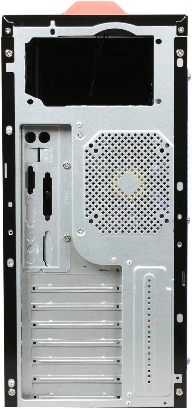 Alt view image 8 of 9 - Broadway Com Corp FX-Series FX-RED Black / Red SECC Steel Computer Case