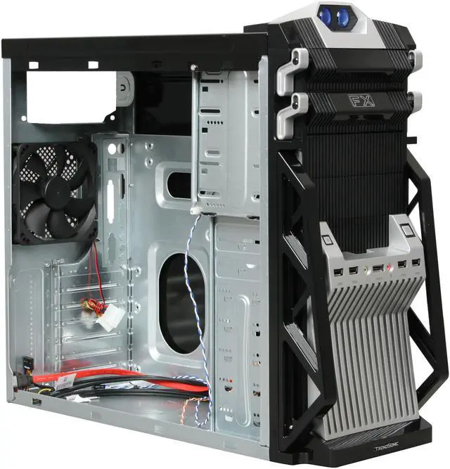 Alt view image 7 of 9 - Broadway Com Corp FX-Series FX-SILVER Black / Silver SECC Steel Computer Case