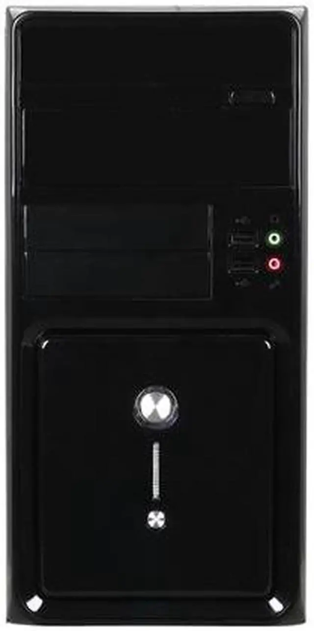 Alt view image 2 of 9 - Broadway Com Corp 1244MA-BLACK Glossy black Steel ATX Mini Tower Computer Case 500W Power Supply