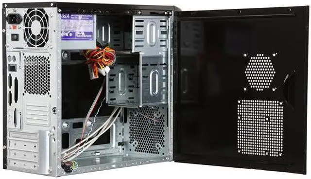 Alt view image 5 of 9 - Broadway Com Corp 1244MA-BLACK Glossy black Steel ATX Mini Tower Computer Case 500W Power Supply