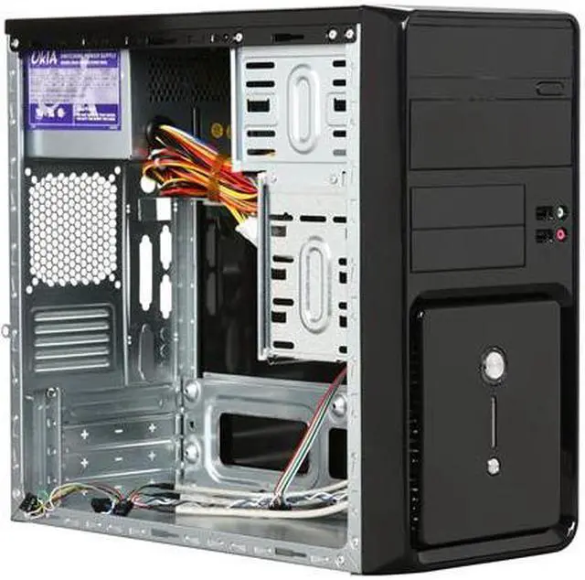 Alt view image 7 of 9 - Broadway Com Corp 1244MA-BLACK Glossy black Steel ATX Mini Tower Computer Case 500W Power Supply