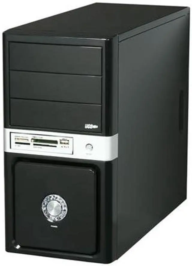 Alt view image 3 of 8 - Broadway Com Corp 943PK-CardRead Black Steel Micro ATX Mid Tower Computer Case 500W Power Supply