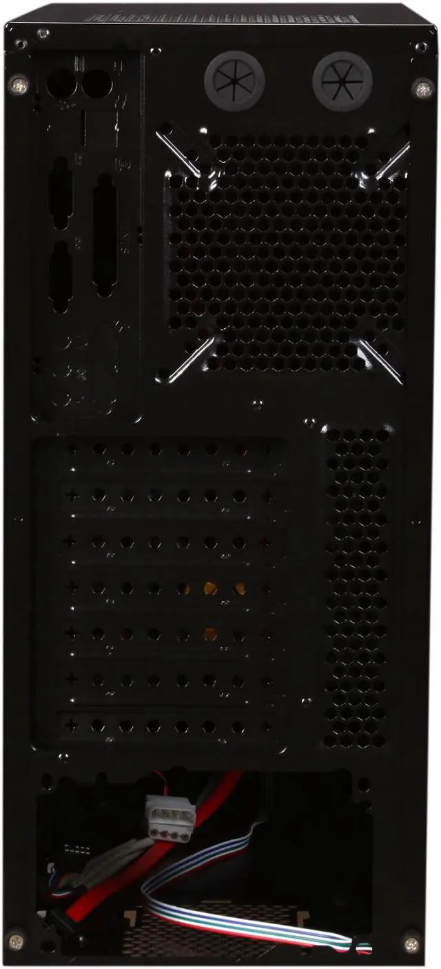Alt view image 8 of 9 - Broadway Com Corp A3728-Series A3728-Red Glossy Black SECC Steel / Plastic ATX Mid Tower Computer Case