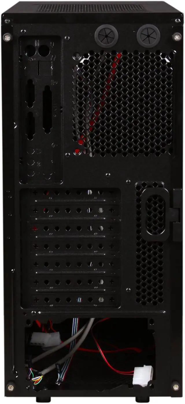 Alt view image 8 of 9 - Broadway Com Corp A5938-Series A5938-Blue Glossy Black SECC Steel / Plastic ATX Mid Tower Computer Case