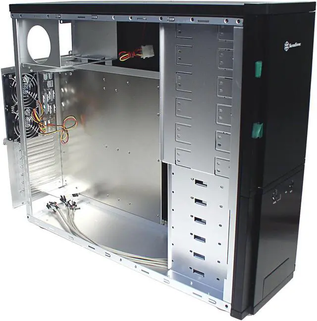 Alt view image 6 of 8 - SilverStone Temjin Series TJ-03 BLCK Black Aluminum ATX Full Tower Computer Case